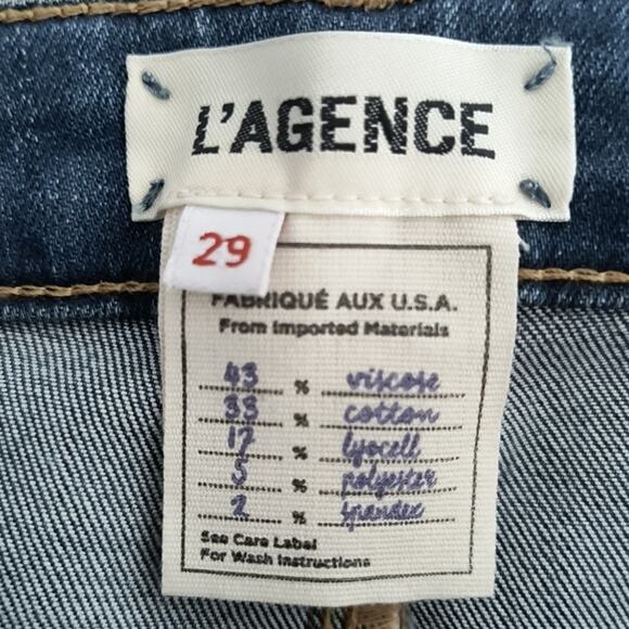 L'agence Margot Striped Skinny Jeans Women's Size 29 Hi Rise Neptune - Picture 14 of 15